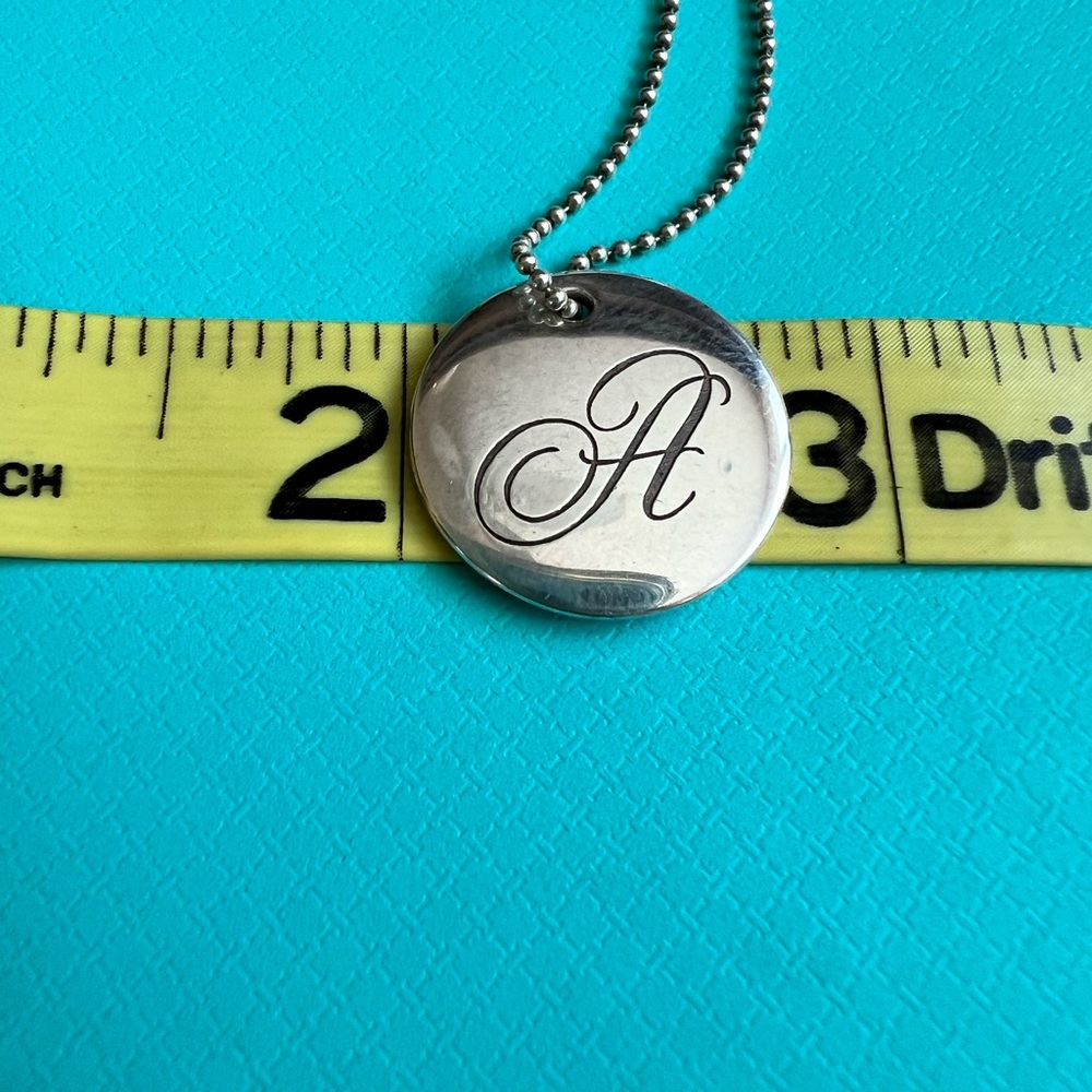 Tiffany Notes Alphabet A large disc charm necklace - Picture 9 of 13